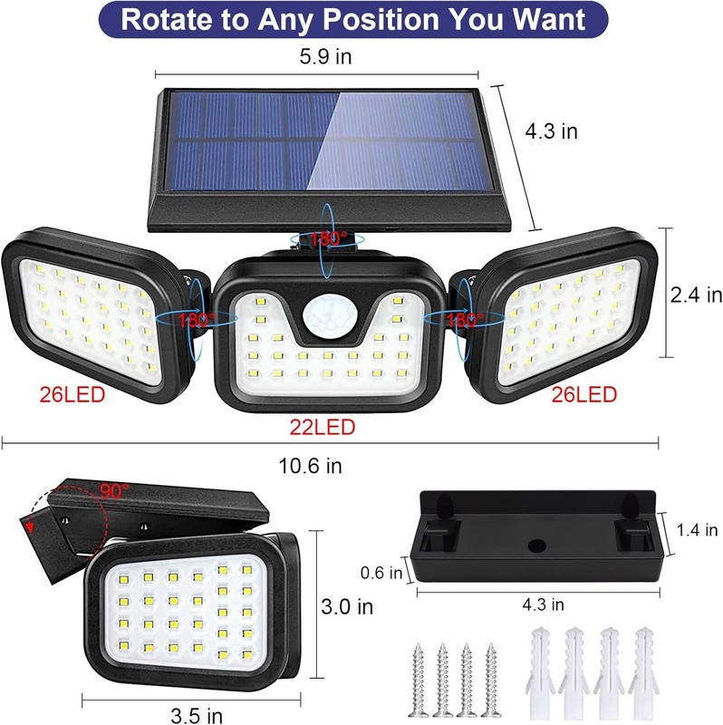 1/2/4 Pack LED Motion Sensor Solar Lights Outdoor IP65 Waterproof Security Lamp gallery