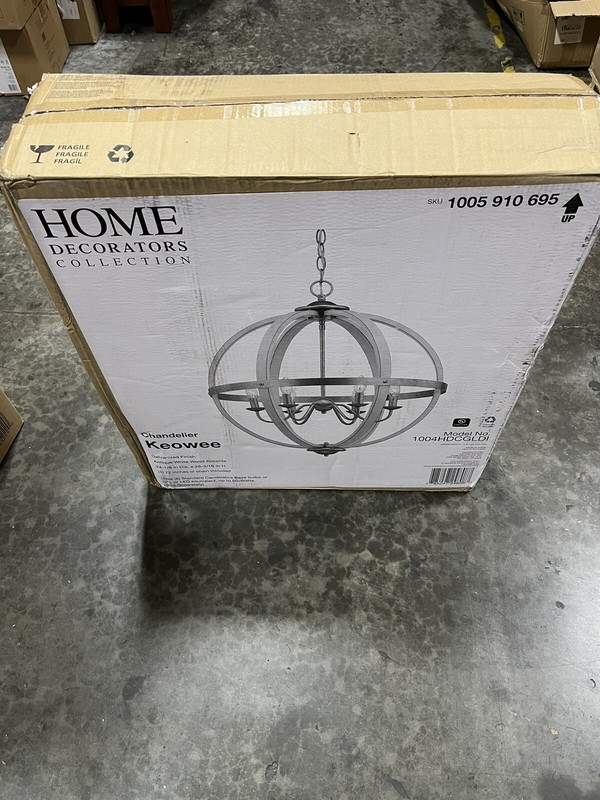 Home Decorators Collection 1004HDCGLDI Keowee 6-Light Galvanized Orb Chandelier gallery
