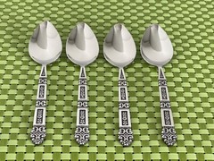 Oneida Community CORONATION Stainless 4 Teaspoons Black Accent Flatware A54G