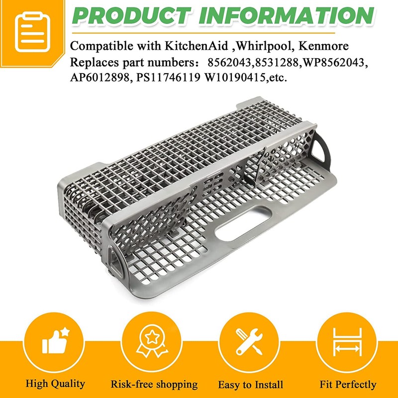 Whirlpool WP8531233 KitchenAid Dishwasher Silverware Basket Replaces 8562043 gallery