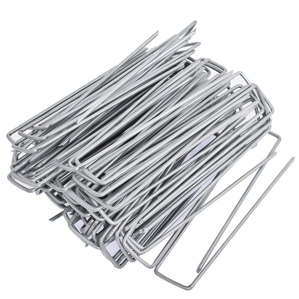 500Pk Galvanized Landscape Staples 11 Gauge Garden Stakes Fabric SOD Yard Pins gallery