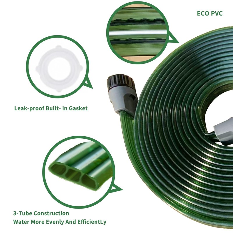 SECBULK 75 FT Flat Sprinkler Hose for Lawn Watering Garden Soaker Hose with H... gallery