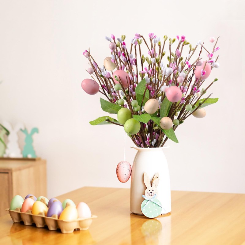 8Pcs Easter Floral Egg Picks, 12.2in Artificial Easter Sprays Picks Spring Fl... gallery