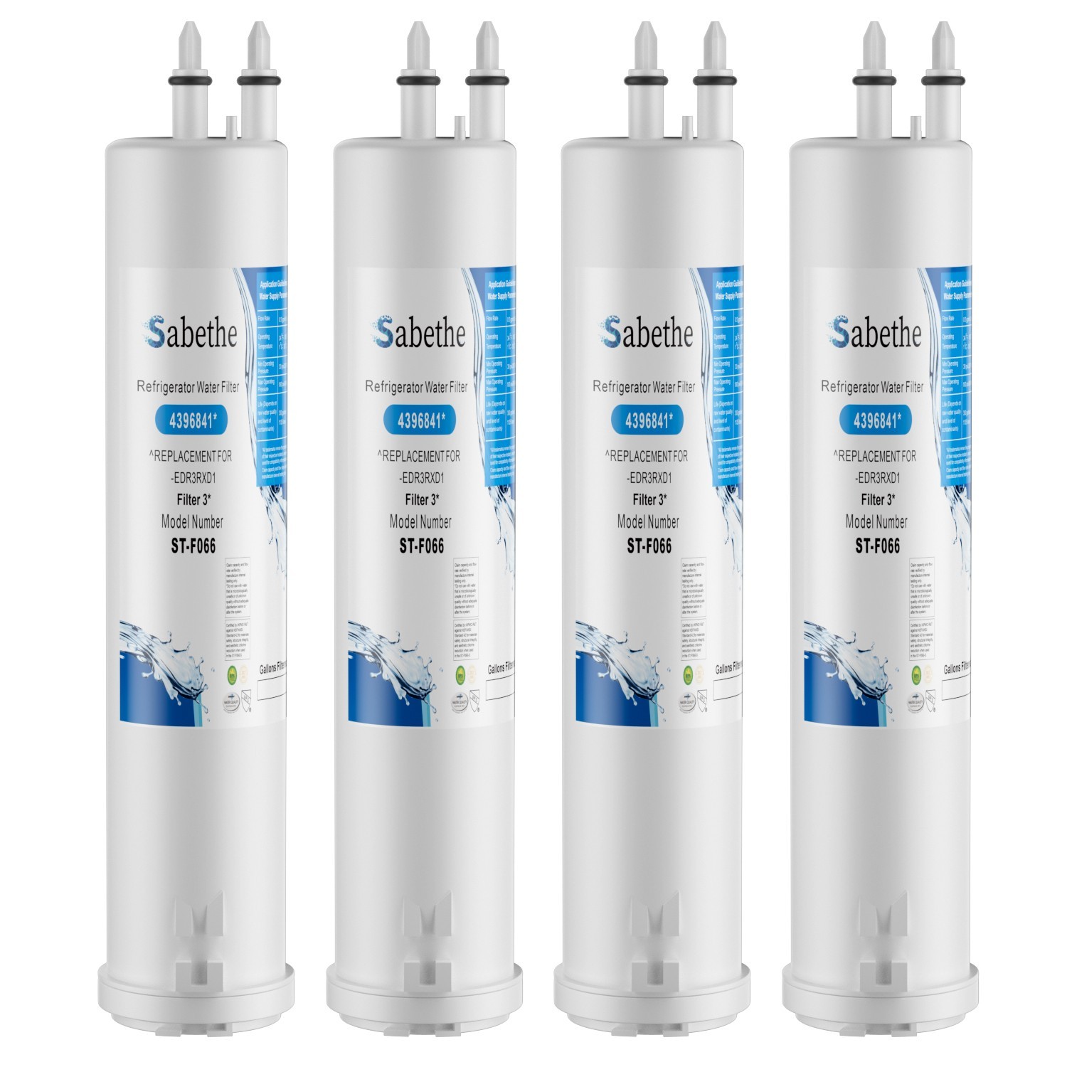 4 PC Refrigerator water filter Replacement for KAD3RXD1,WHR3RXD1,46-9083,46-9030 gallery