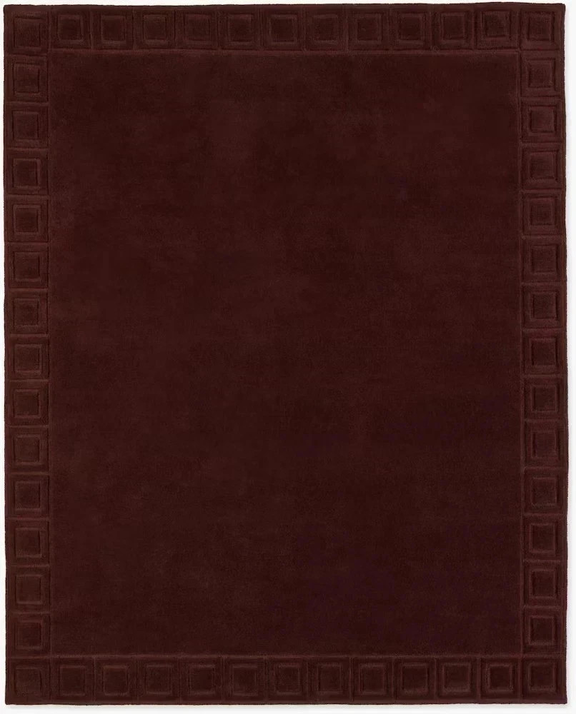 8x12 Handmade Wool Rug Burgundy Minimalist Luxury Hand Tufted Carpet 8x10| gallery
