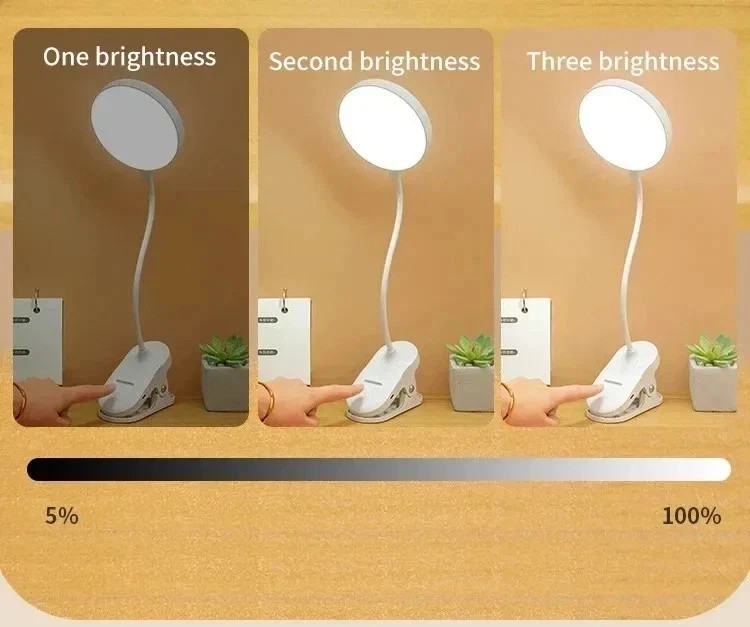 LED USB Rechargeable Clamp Clip On Flexible Desk Light Bed Read Table Night Lamp gallery