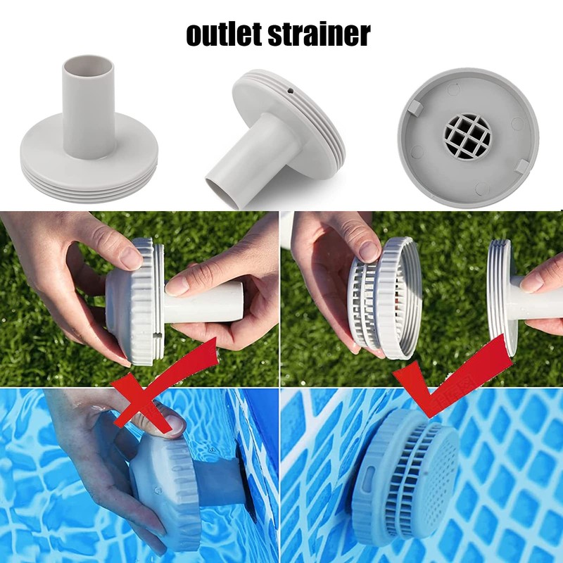 Strainer Connector for Intex Pool Outlet Ports 11/4" Fitting 2 Pack gallery
