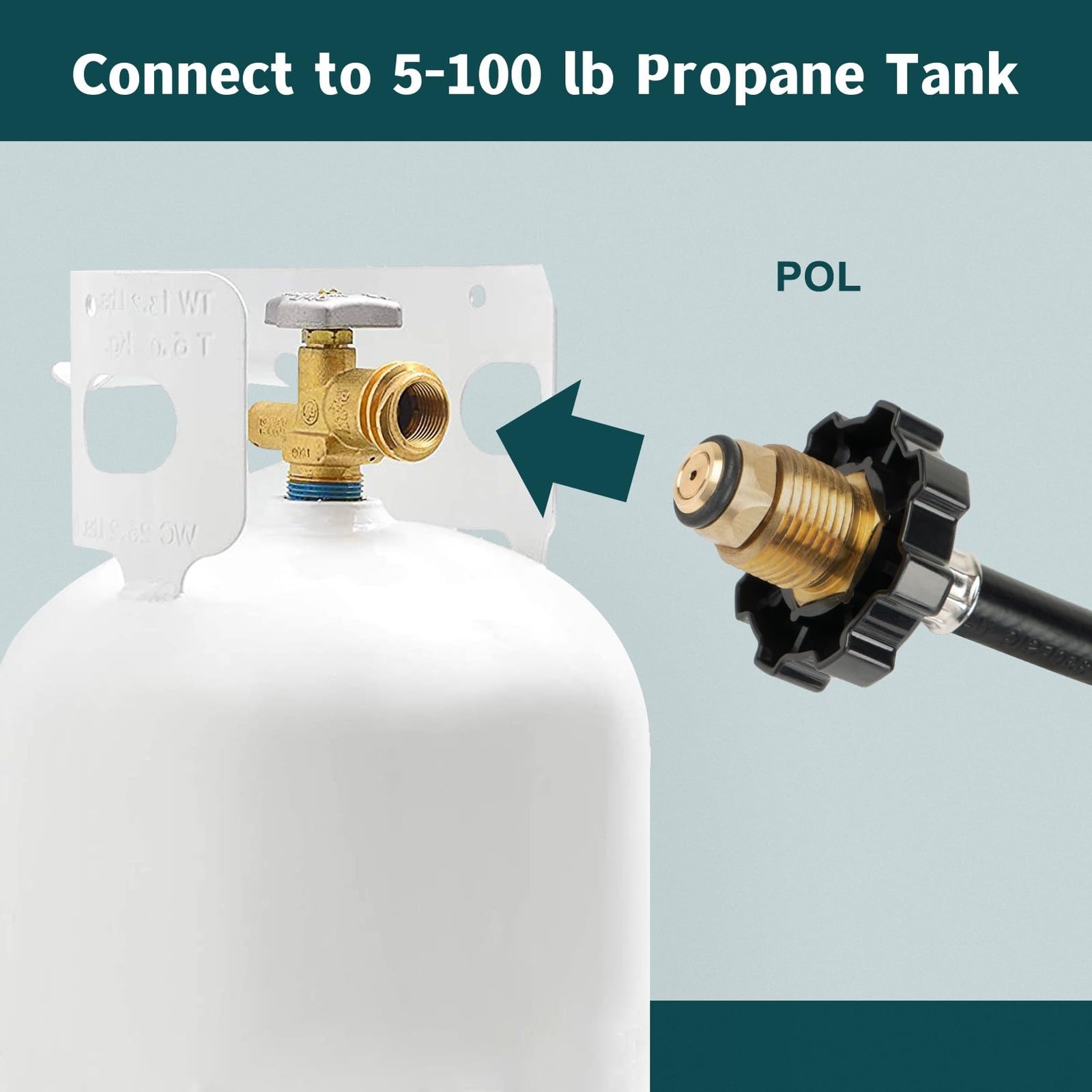 GASPRO 1 lb Propane Tank Refill Adapter Kit, Universal 3 ft Hose with Safety Shu gallery