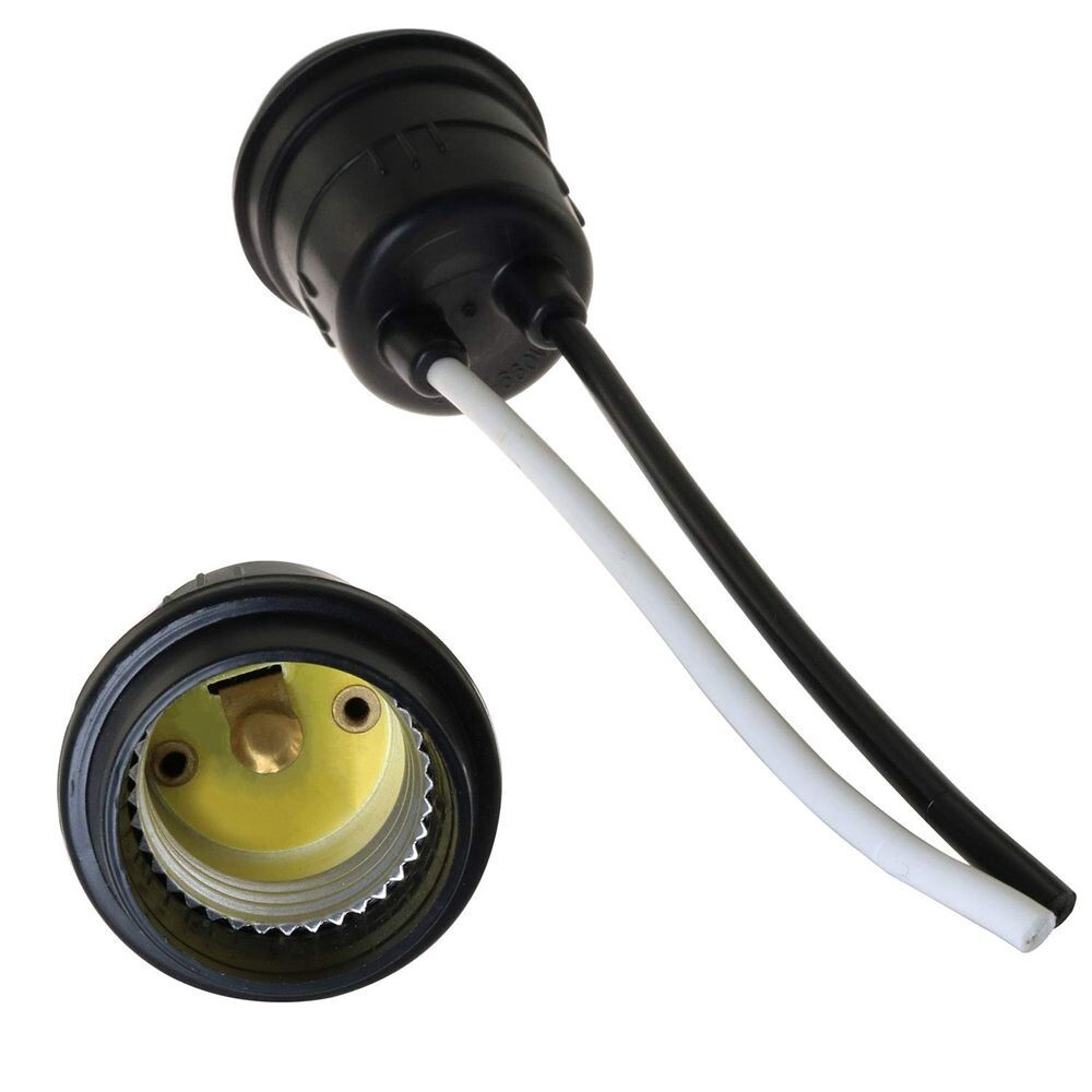 6 Pcs Waterproof Black Pigtail Lamp Light Holder Socket E26 E27 250V 6A C332 gallery