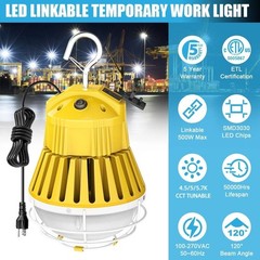 LED Linkable Temporary American Work Light CCT TUNABLE 5700K 277V 100W 80W 60W