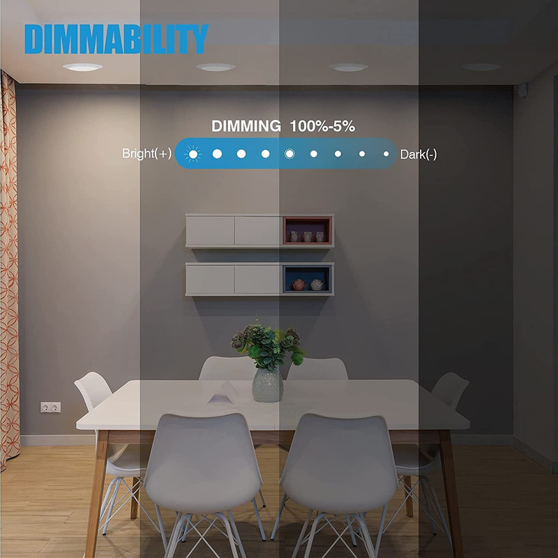 10-Pack Dimmable 6" LED Disk Lights, 16.5W, 5000K, 1000Lm, ETL Listed gallery