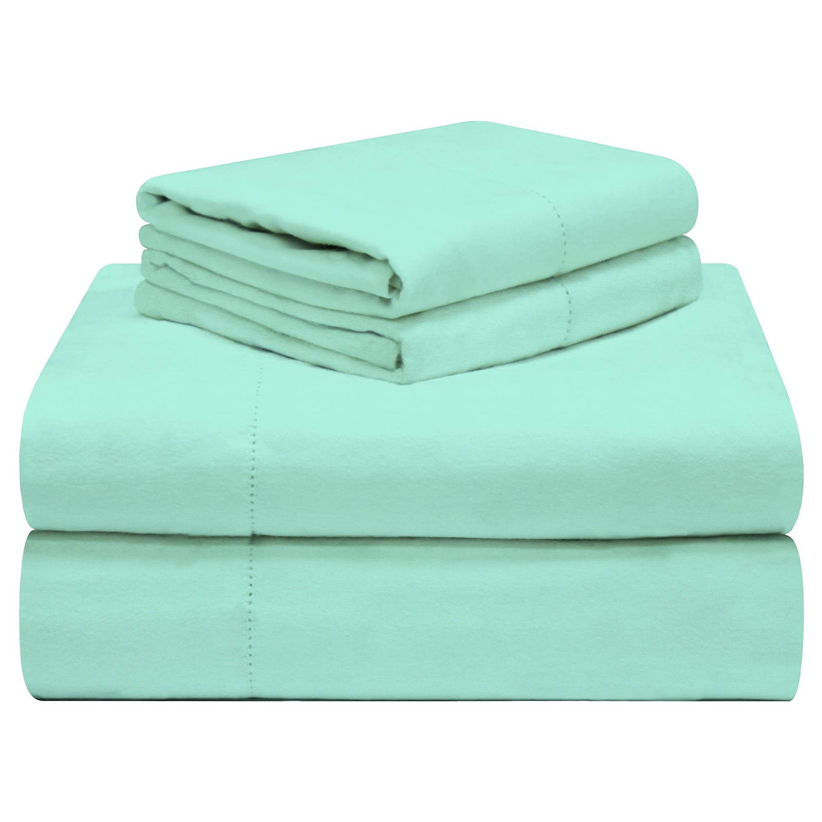 190 GSM Queen, Turquoise Sheet Set- Warm & Cozy - 100% Cotton Flannel Pre-Shr... gallery