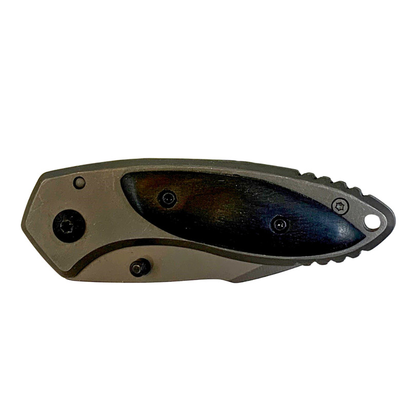 Folding Utility Pocket Knife With Lock blade Titanium plated gallery