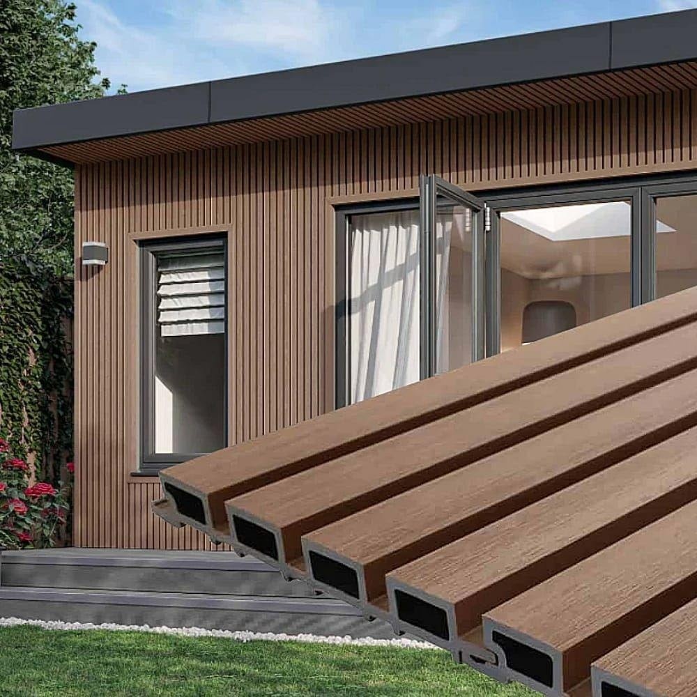 Wood Plastic Composite Fluted Wall Panel WPC Cladding Boards Exterior Wall Panel gallery