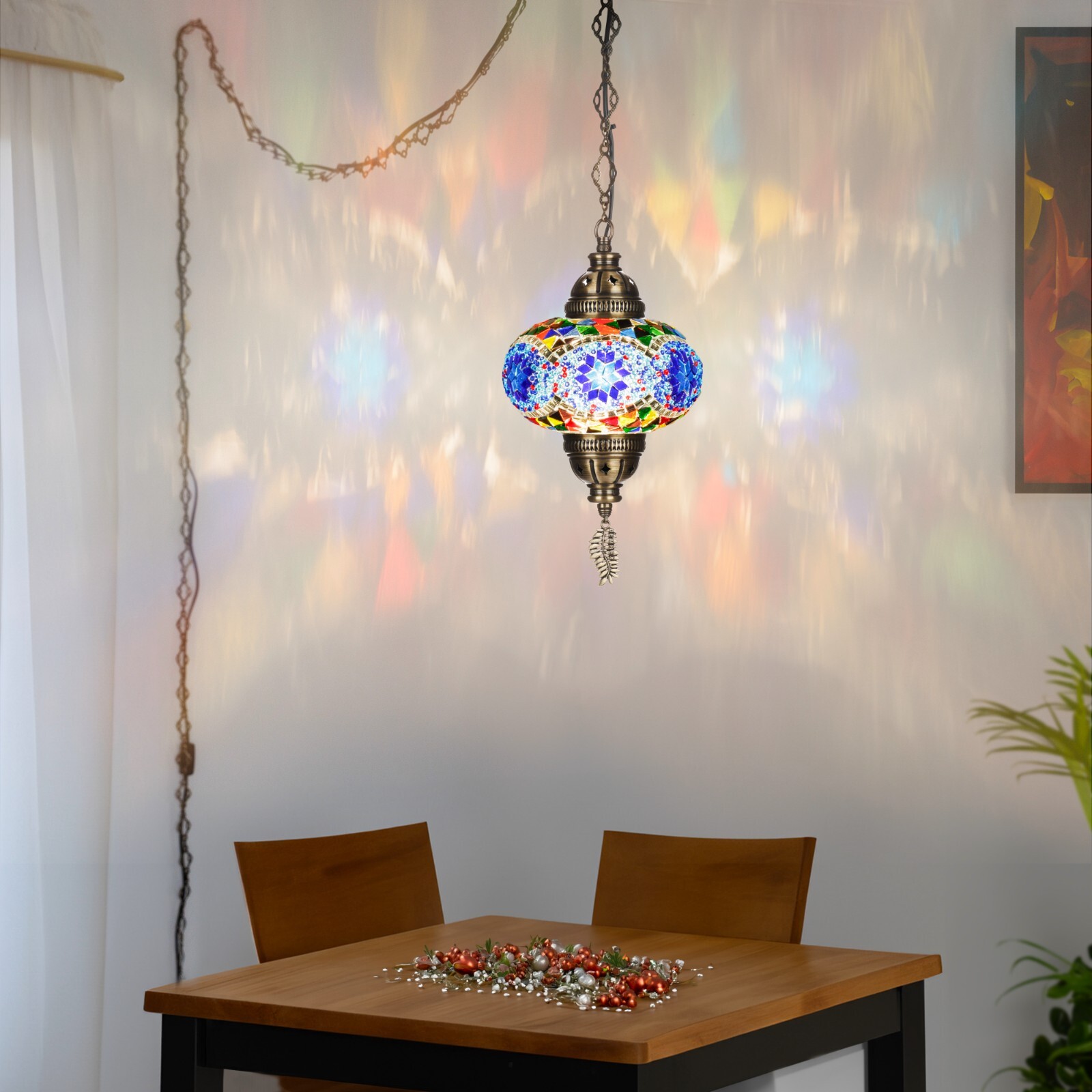 SWAG PLUG-IN Turkish Moroccan Mosaic Ceiling Hanging Lamp Pendant Light Fixture gallery