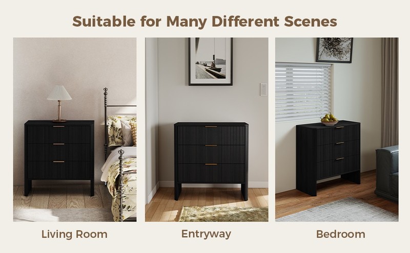 Modern Wavy Pattern Drawer Cabinet For Bedroom Storage CDYU gallery