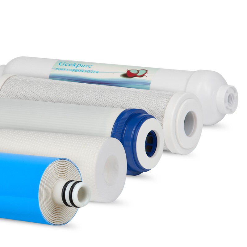 Geekpure 5-Stage Reverse Osmosis Replacement Water Filter Set w/ 100GPD Membrane gallery