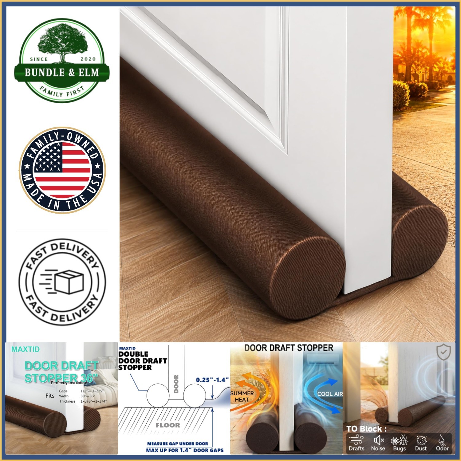 Under Door Draft Blocker Kit for Noise Reduction & Temperature Control gallery