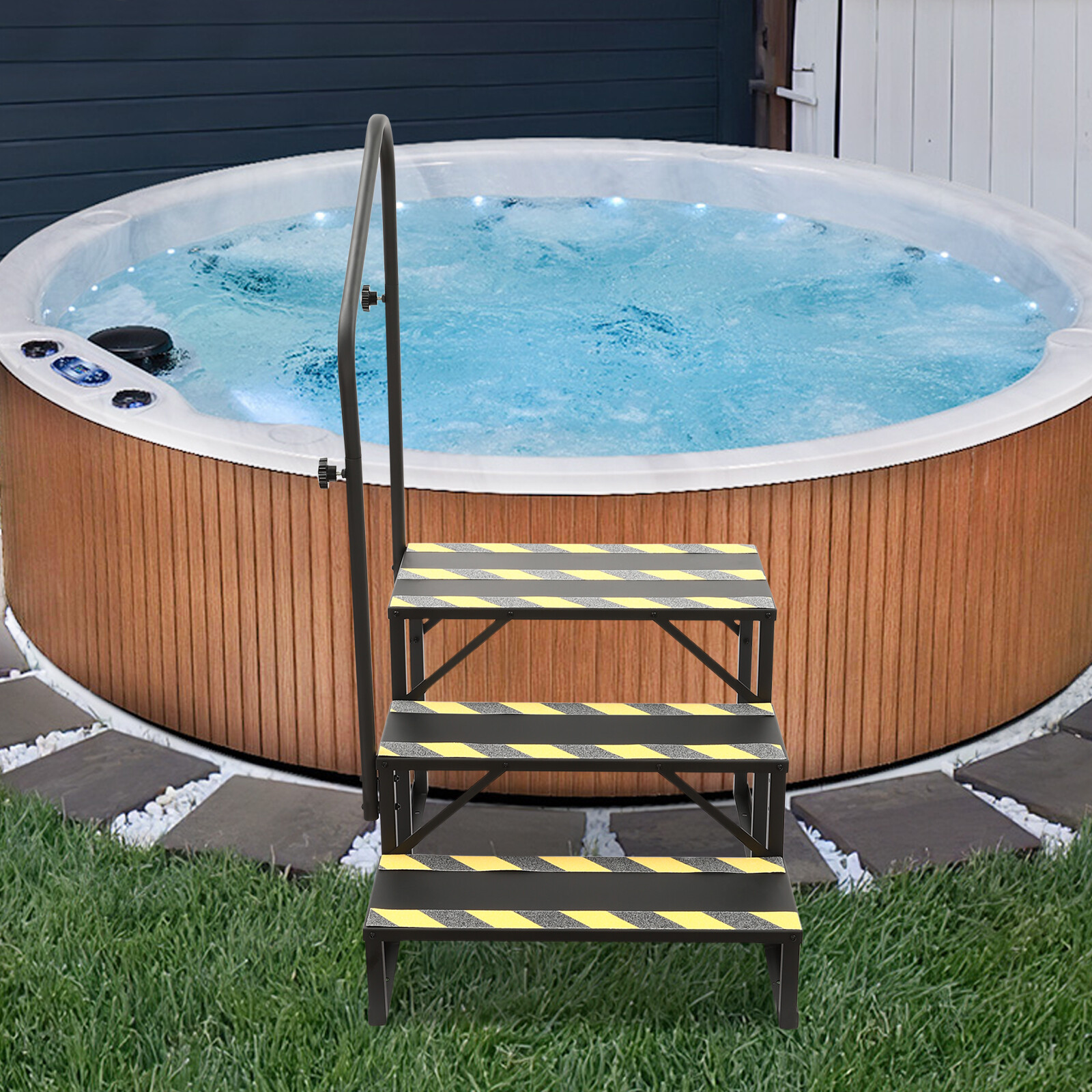 Swimming Pool Ladder Above Ground 3-Step Portable Step Ladder With Handrails gallery