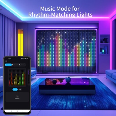 Smart Curtain String Lights WS2812B 400 LED Bluetooth APP Control Christmas gallery