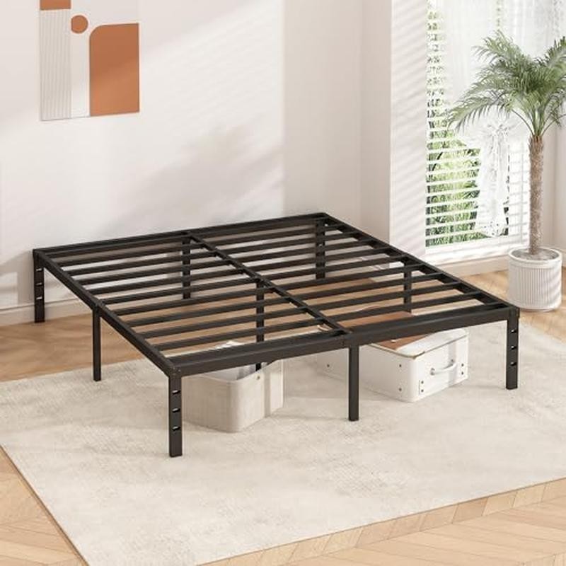 King Metal Platform Bed Frame Sturdy Support Easy Assembly Squeak Resistant New gallery