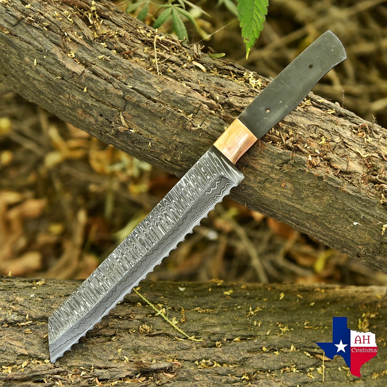 12" HAND FORGED DAMASCUS STEEL CHEF BREAD KNIFE MAKE YOUR OWN HANDLE 1572 gallery