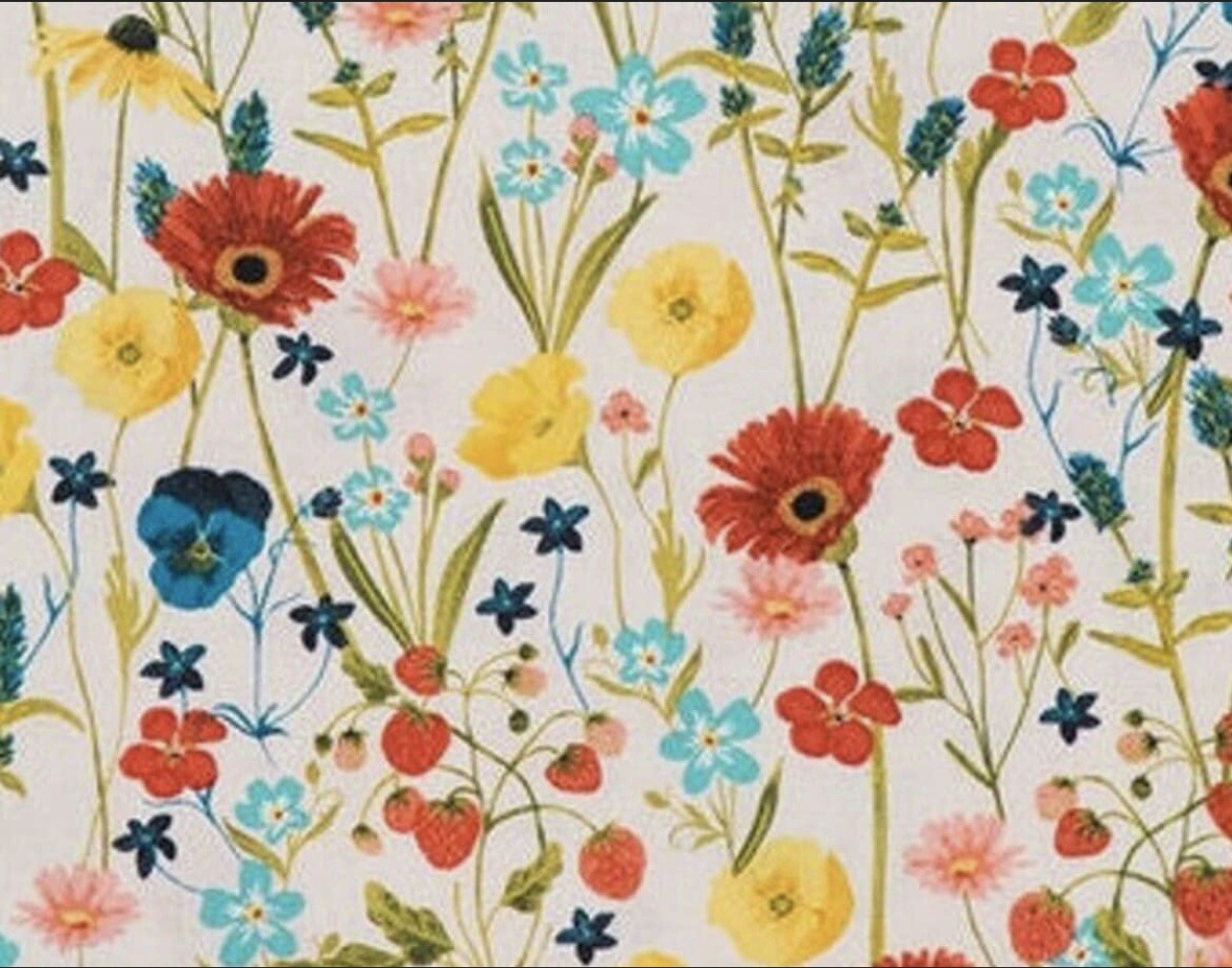 Spring Summer Valance, Colorful Floral Valance Unlined Curtain 40”W x14"L gallery
