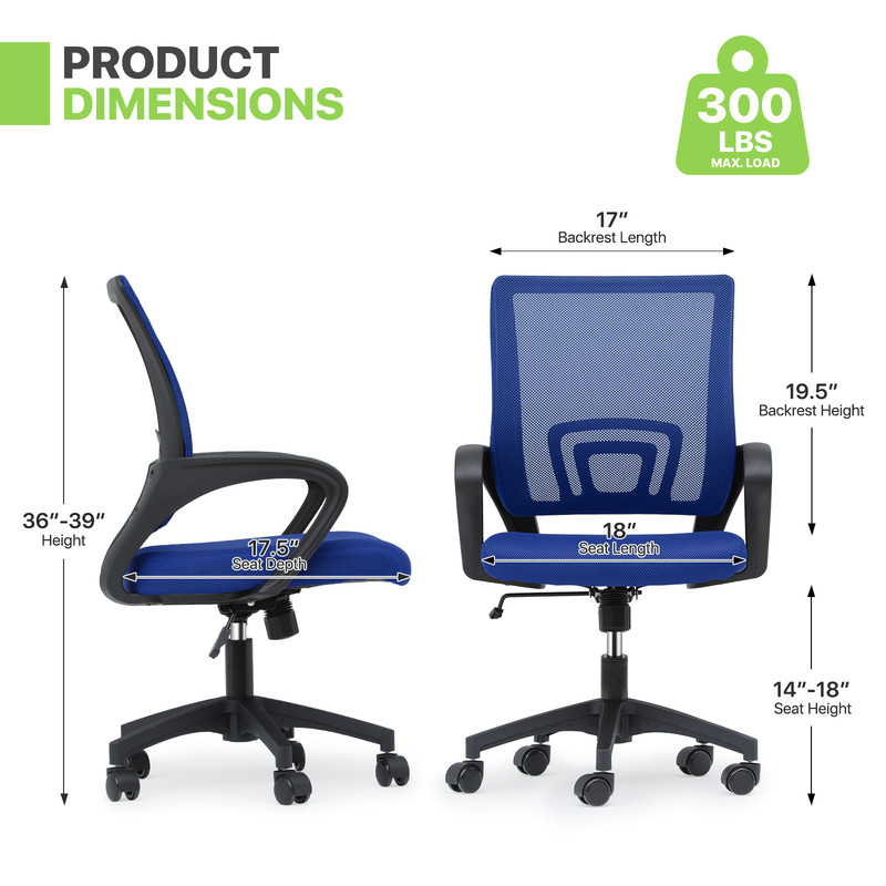 Executive Chair Fabric Breathable Mesh Computer Desk Chair Blue Conference Seat gallery