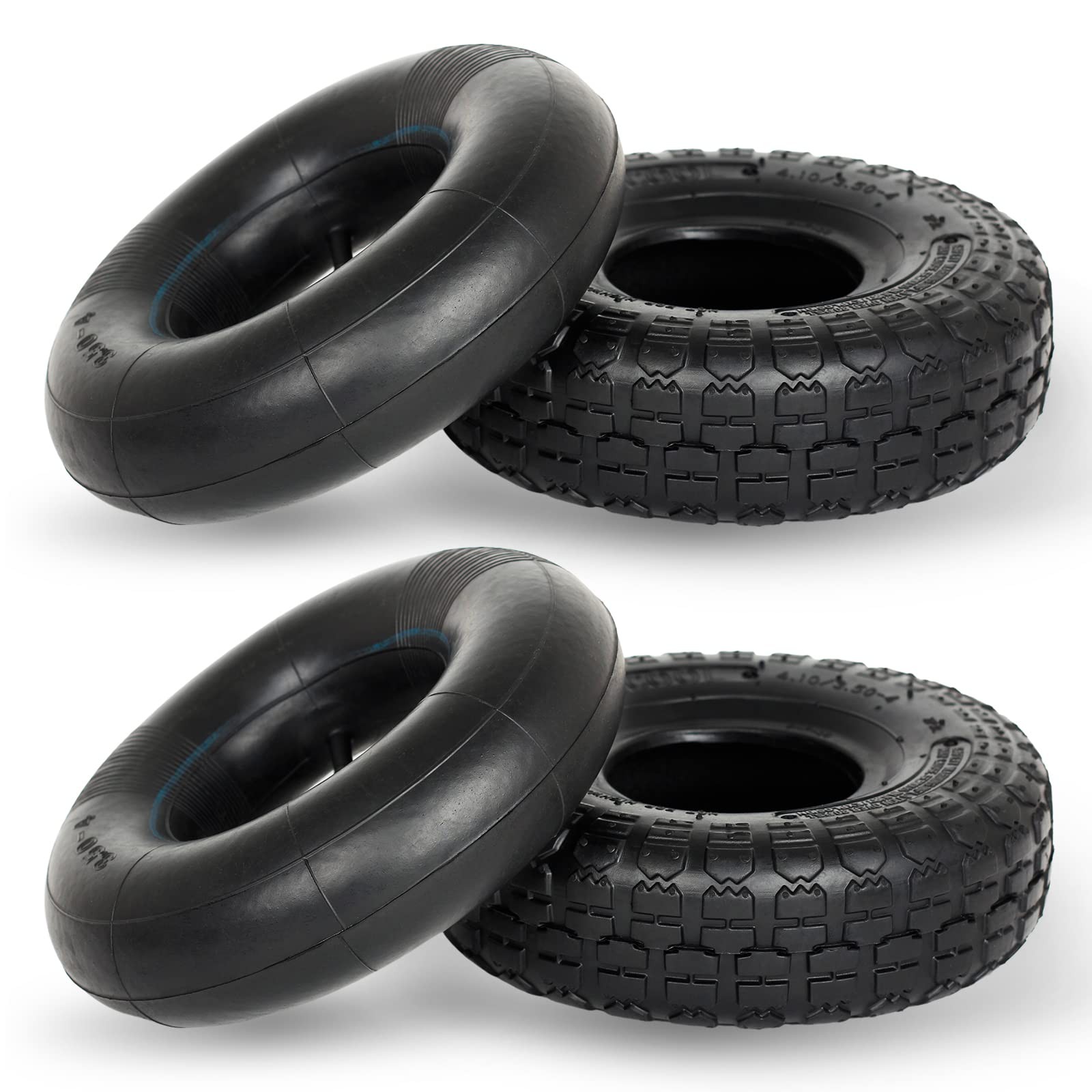 GICOOL 4.10/3.50-4 Replacement Tire and Inner Tube Set, 2 Pack, 10" Heavy Dut... gallery