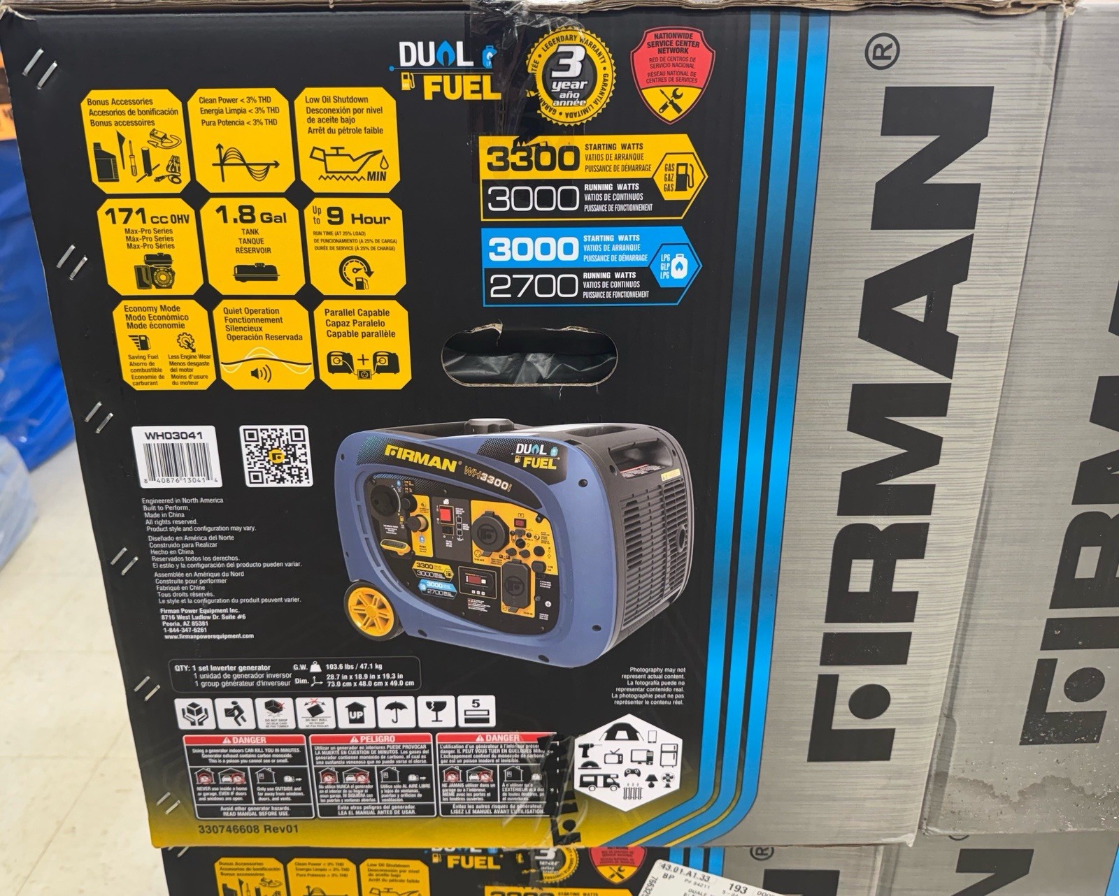 Firman Portable Generator 4000W Dual Fuel Inverter WH03242 gallery