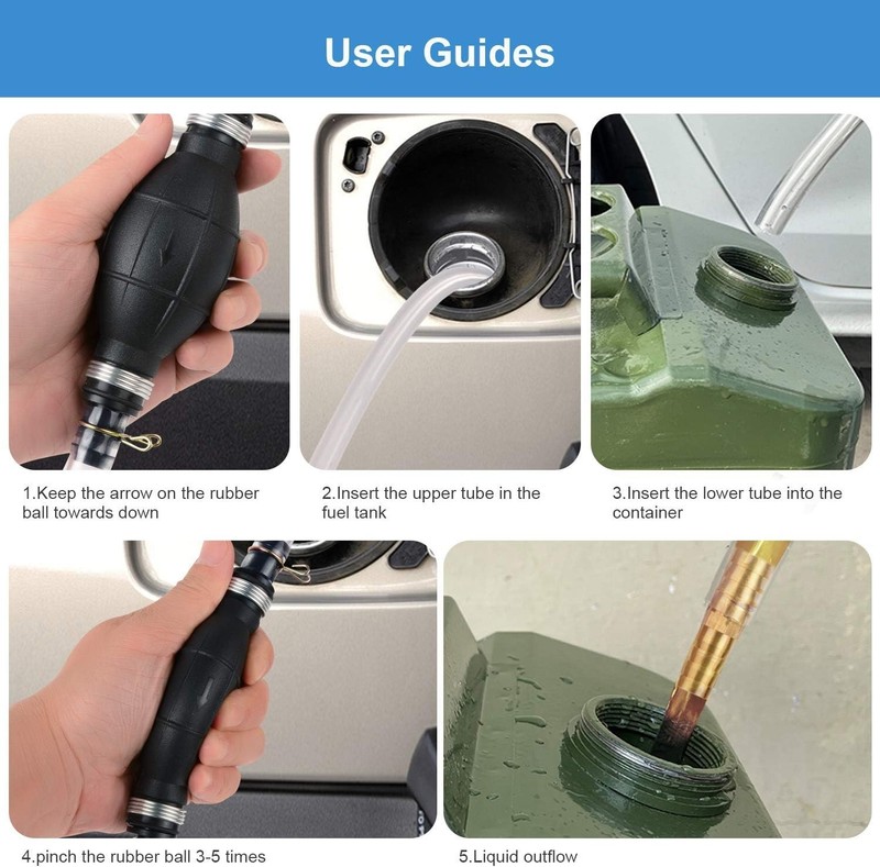 Multi-Use Manual Siphon Pump with Hose Clips for Safe Liquid Transfer – 1 Count gallery