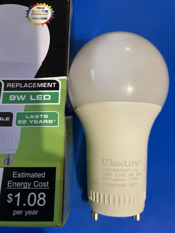 MaxLite GU24 Base 2700 K A19 Dimmable 9W LED Bulb 2 Count gallery