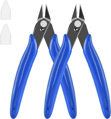 5 Inch Micro Flush Cutter, 2 Pack Small Wire Cutters Spring Loaded Cutting…