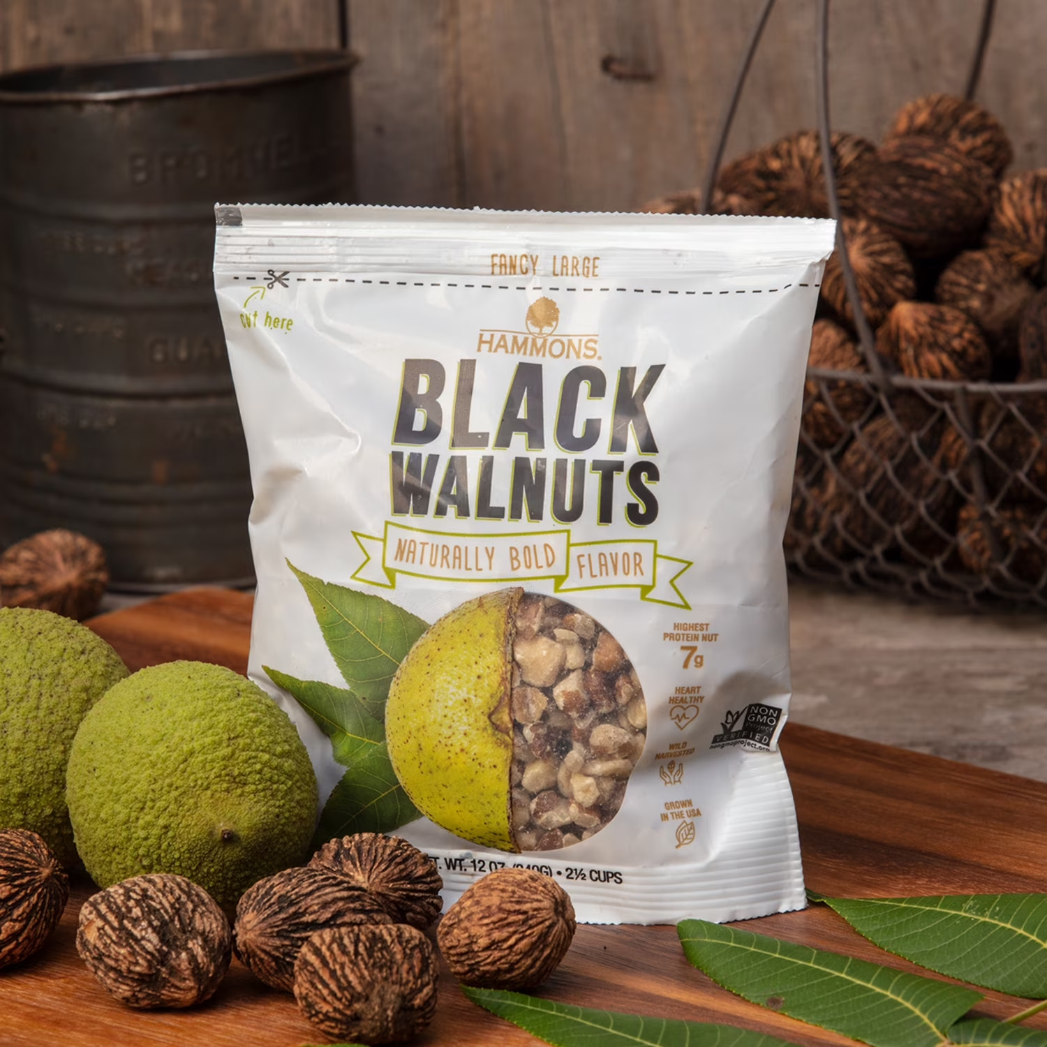 Hammons Hand harvested Black Walnuts large pieces 12 oz gallery