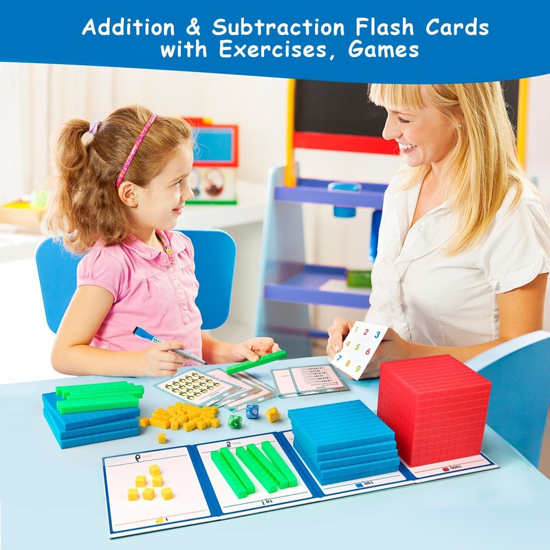 Base Ten Blocks Plastic 147 pcs Place Value Blocks with 3 dice Base 10Blocks ... gallery