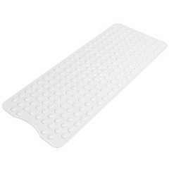 Amazerbath 40X16 Rectangular White Non-slip Bathtub Shower Mat With Suction Cups