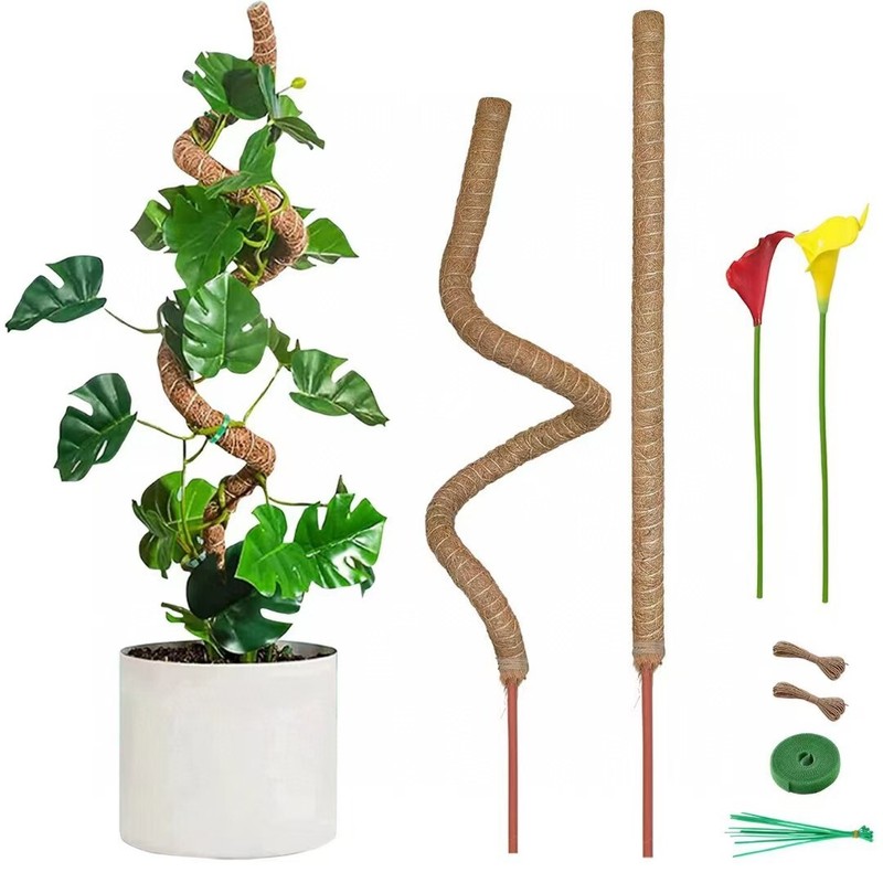 2 Pk 48” Bendable Moss Pole For Monstera Plant Coir Climbing Plant Support Stick gallery