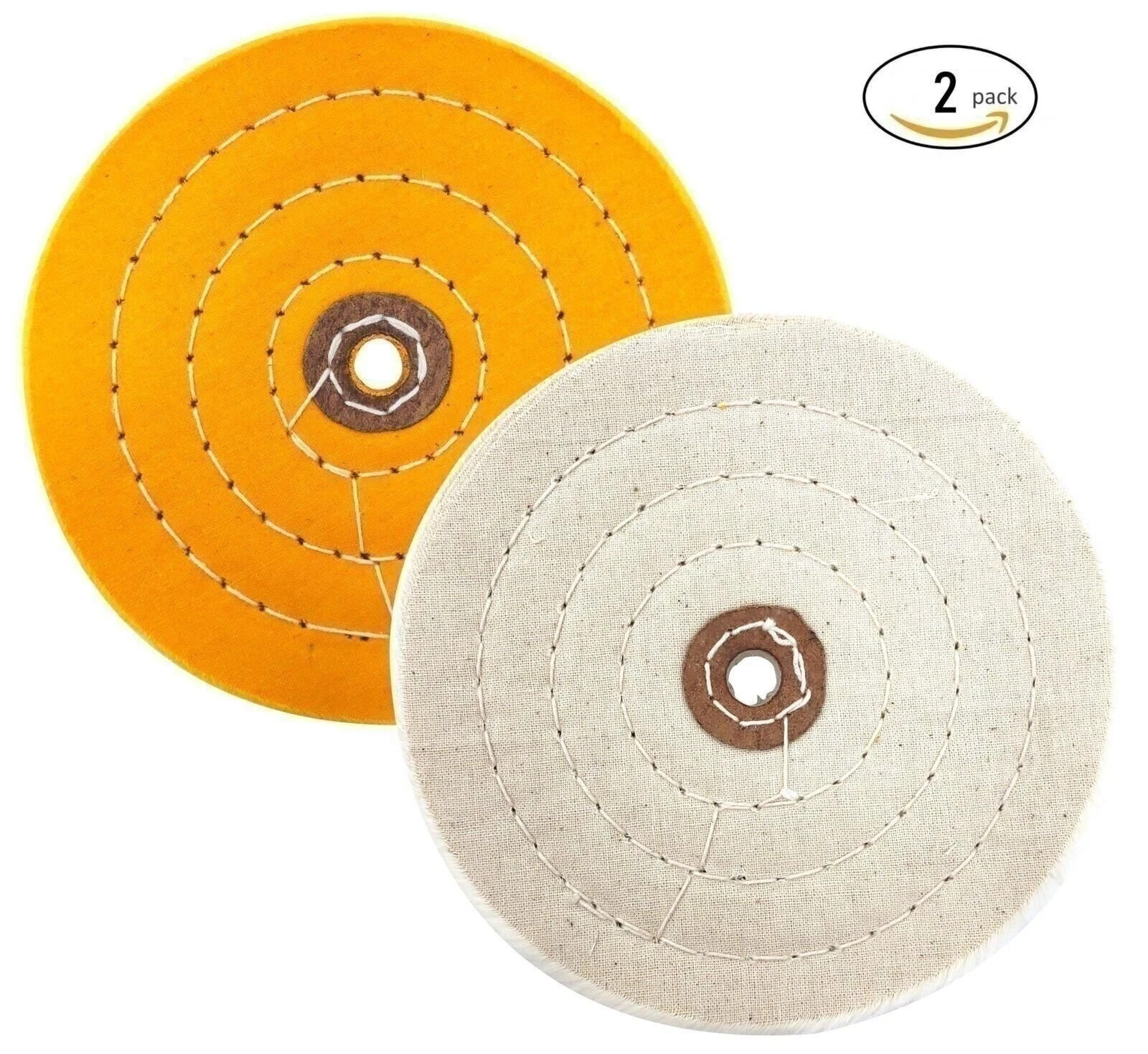 LINE10 Tools Buffing Wheel for Bench Grinder, Set of 2, 6 Inch, Yellow Firm and gallery
