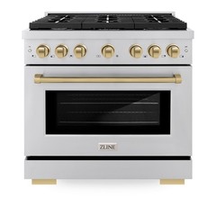 ZLINE 36″ PARAMOUNT DUAL FUEL GAS CONVECTION ELECT RANGE STAINLESS SDRZ-36-CB OB