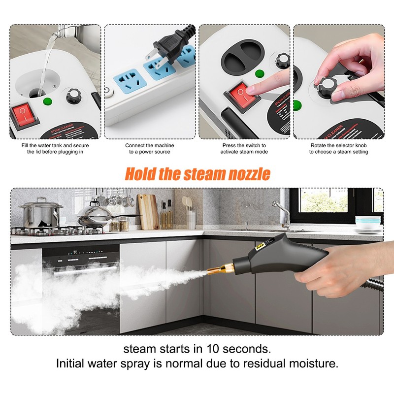 Remote Control Handheld Steam Cleaner 2500W High Pressure Steam Cleaning Machine gallery