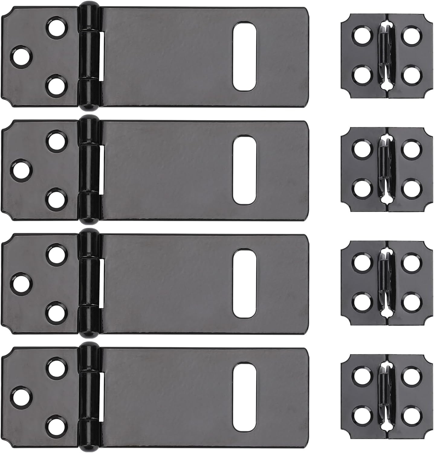 3Inch Lock Hasp Latch, 4 Pack Black Hasp Latch Padlock Hasp Door Slide Latch Saf gallery