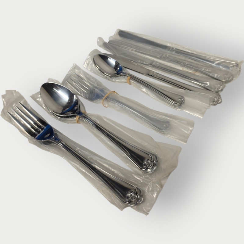 International Stainless Flatware CANFIELD - 20 Pieces Fork Spoon Knife Indonesia gallery