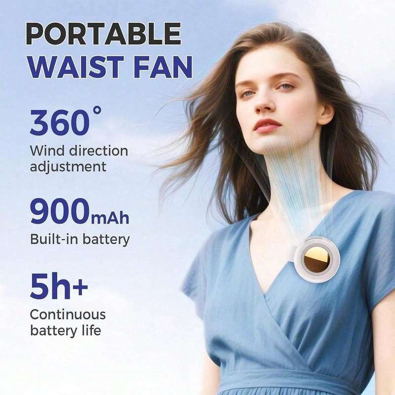 2025 New Mini Portable Silent Bladeless Fan Small Clip On Shirt Waist Adjustable gallery