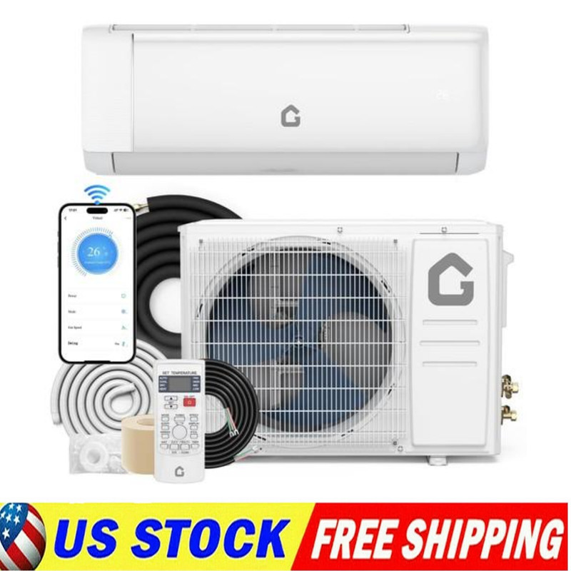 Mini Split Air Conditioner Heat Pump 9K 12K 18K 24K BTU Ductless AC Unit WiFi gallery