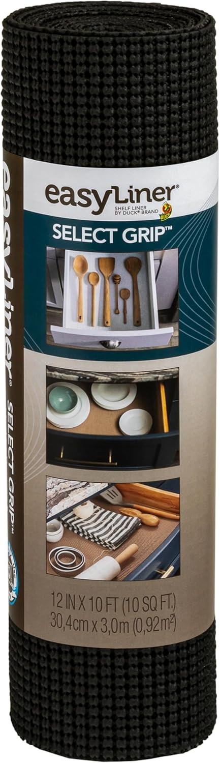 Duck Brand Select Grip Easy Liner Shelf and Drawer Liner, 36.2L x 12W, Black gallery