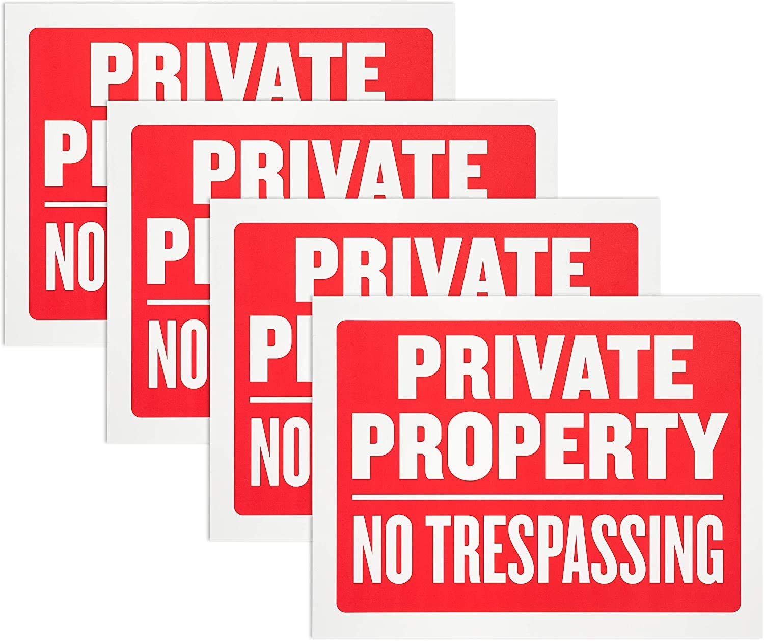 8 Pack Private Property No Trespassing Sign 9 X 12 Inch Weatherproof, Water Resi gallery