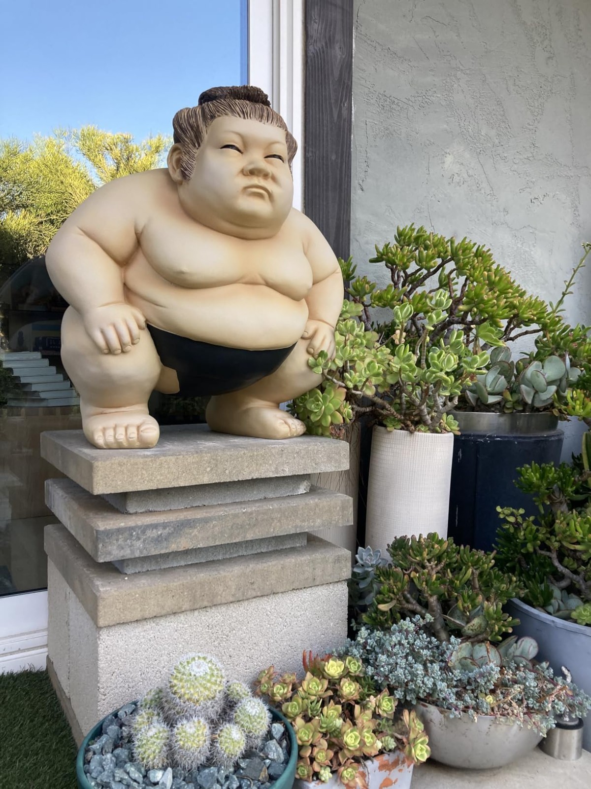 Basho Sumo Wrestler Statue Large Japanese Garden Decor Indoor Outdoor Sculpture gallery