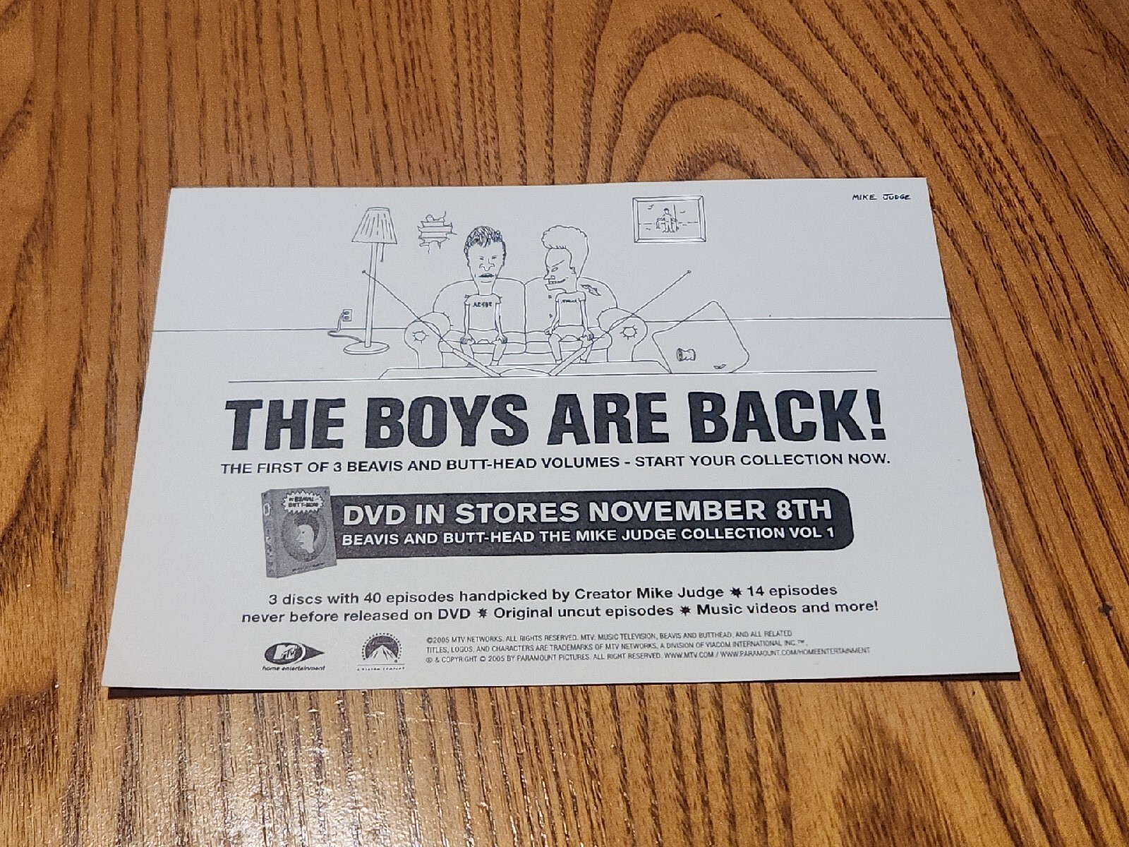 Beavis And Butthead Rare original DVD Promo Bumper Sticker Sheet Of 2 Decals gallery