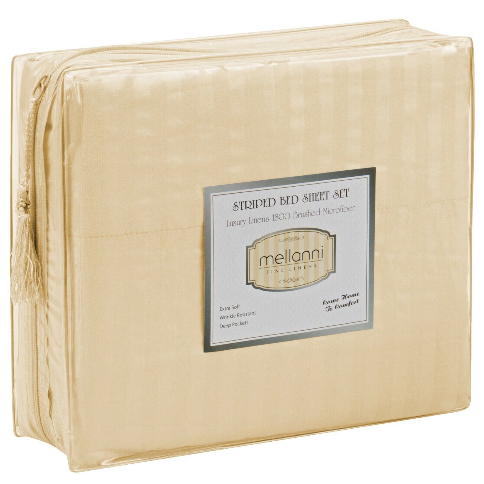 Mellanni Iconic Collection Microfiber Striped Sheet Set Wrinkle Resistant FULL gallery