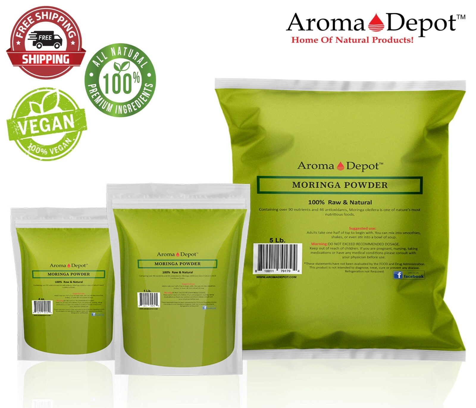 Moringa Powder oleifera Leaf 100% Pure Natural Superfood Gluten Free Lot gallery